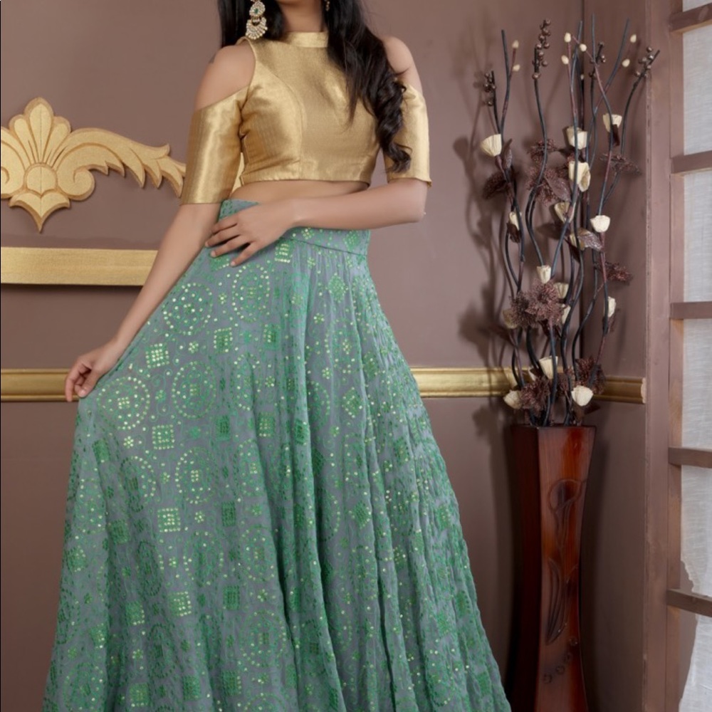 Indian crop top and skirt /New